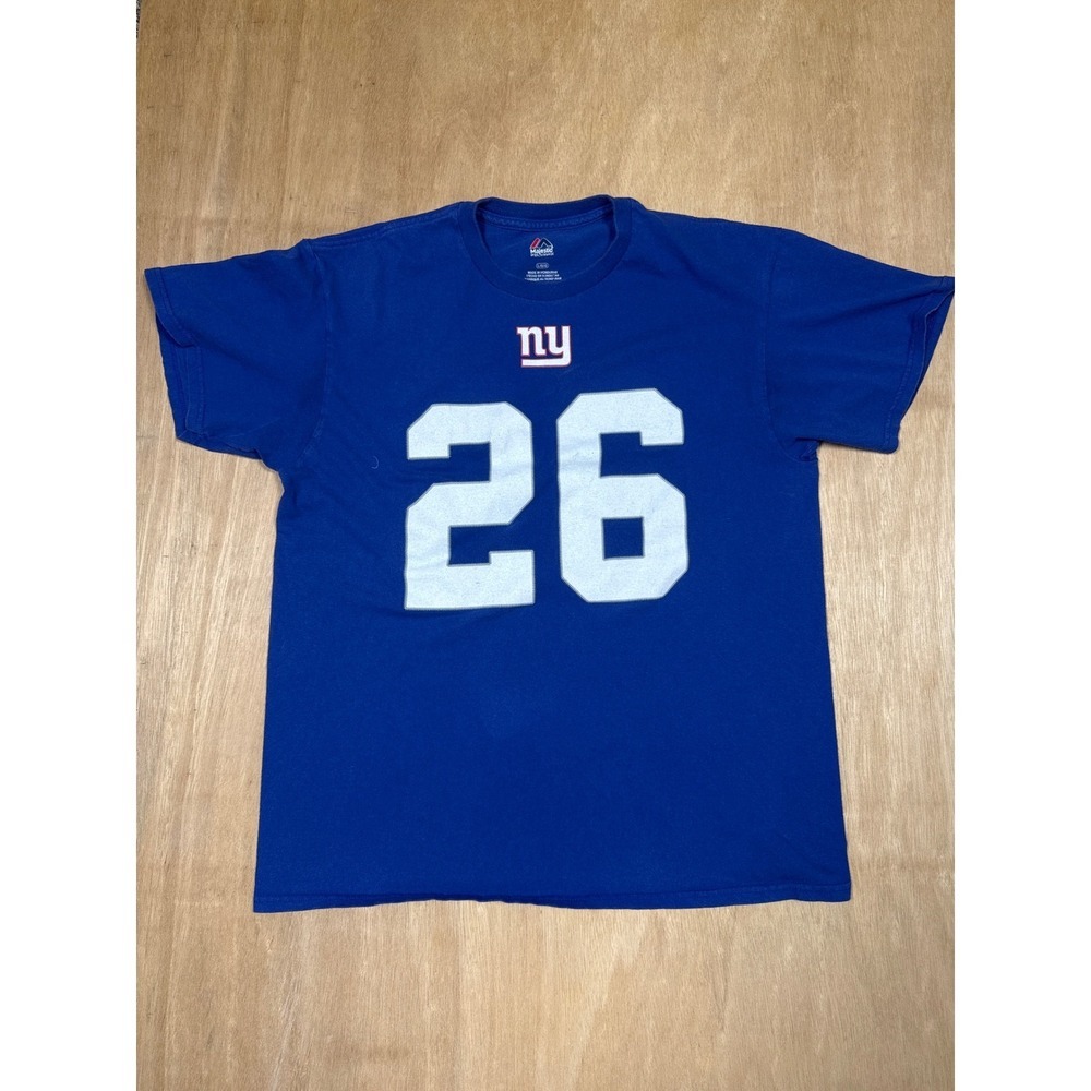 Majestic New York Giants NFL Football Jersey Royal Blue Men's T-Shirt Size L